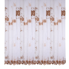 Shaoxing Textile Modern Style 100 Polyester Voile Granada Tow Line Guiper Luxury Window Оптовые занавесные ткани